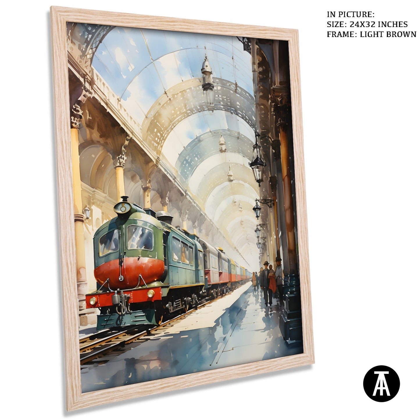 Artwork in Light Brown Frame