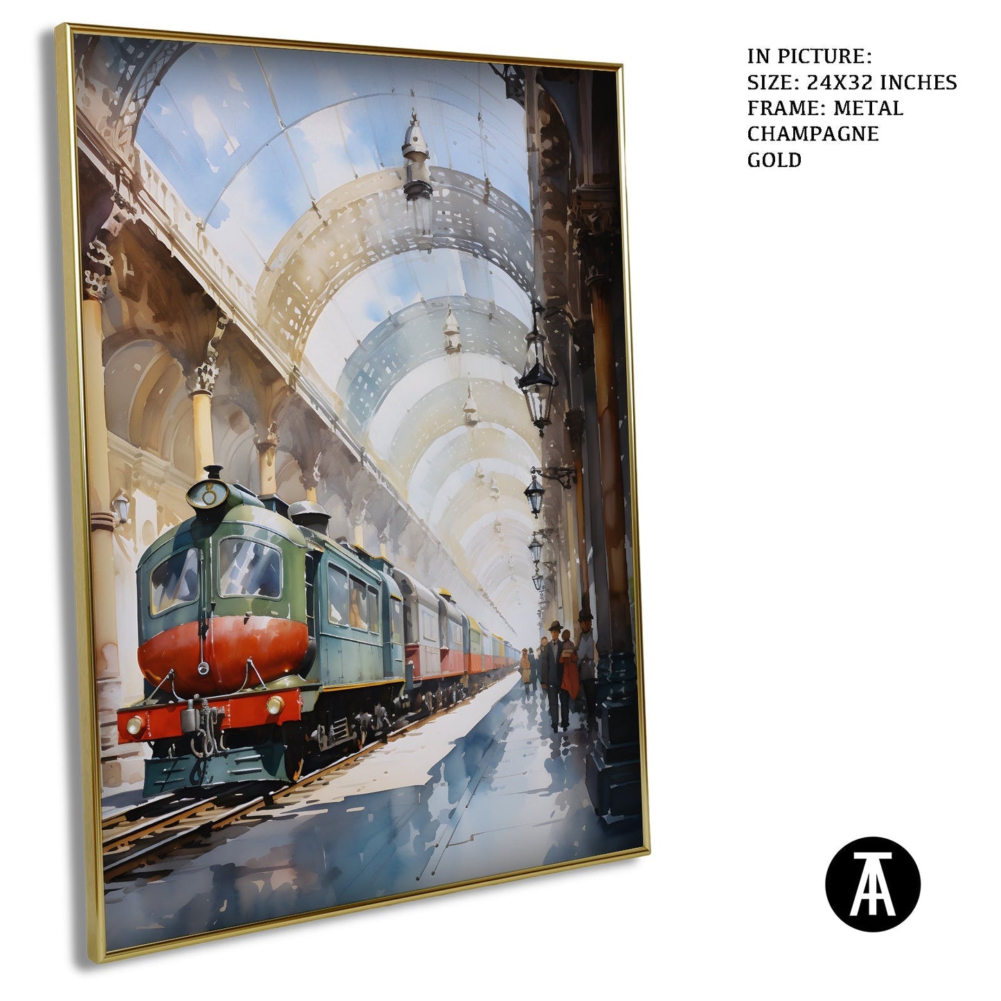 Artwork in Metal Champagne Gold Frame