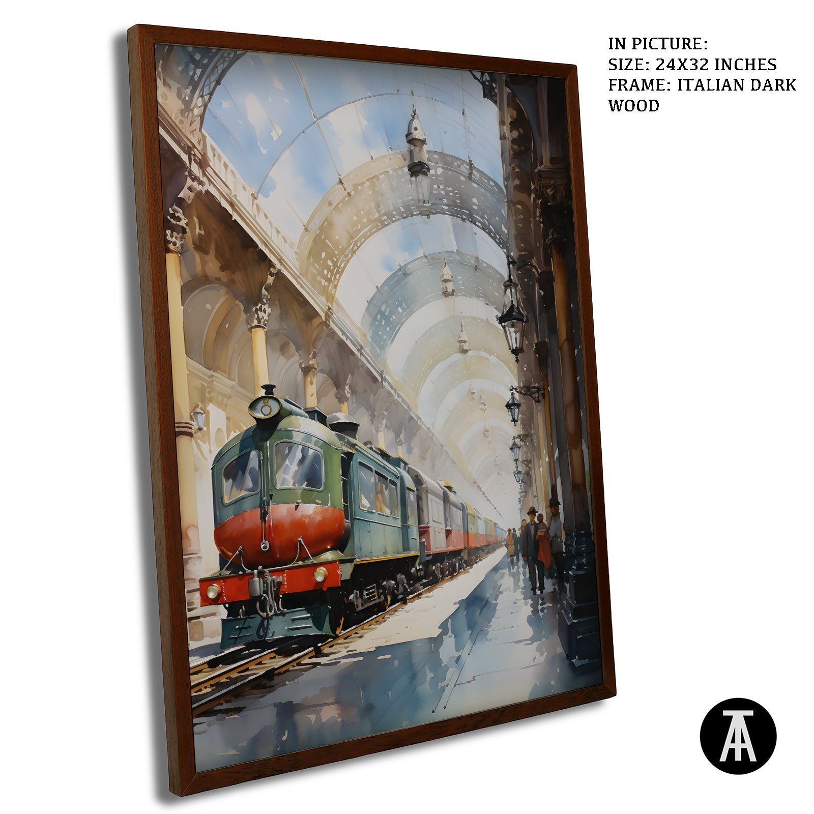 Artwork in Dark Wood Frame