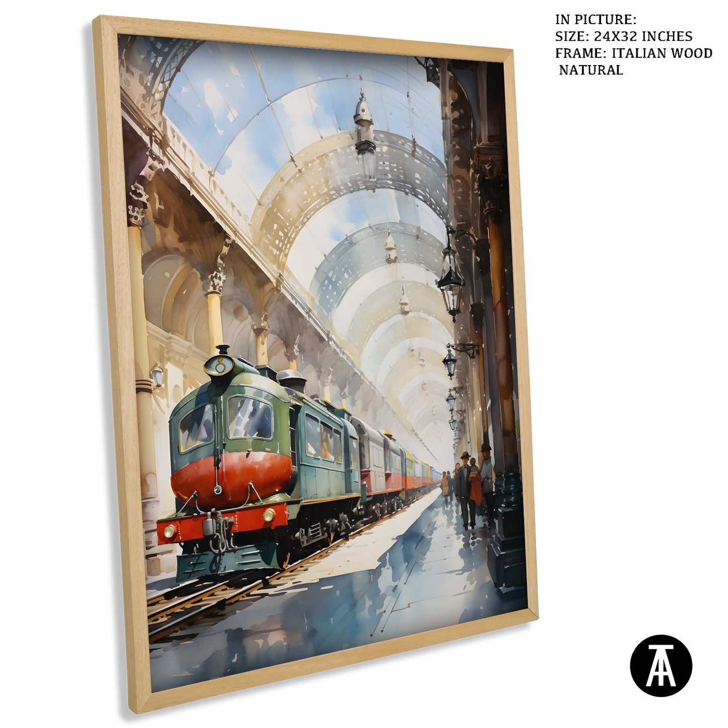 Artwork in Natural Wood Frame
