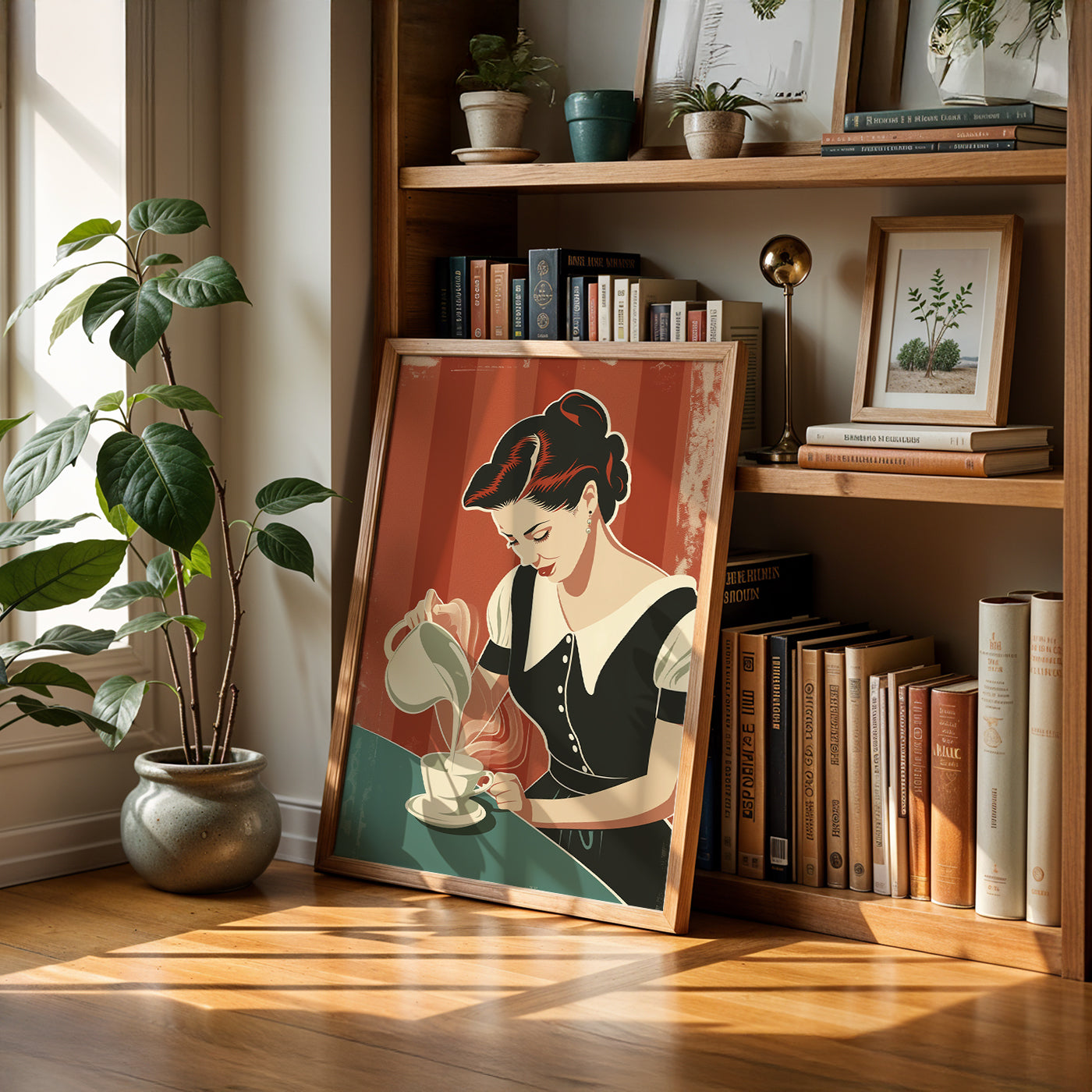 Cafe Art Painting in a Lifestyle Setting