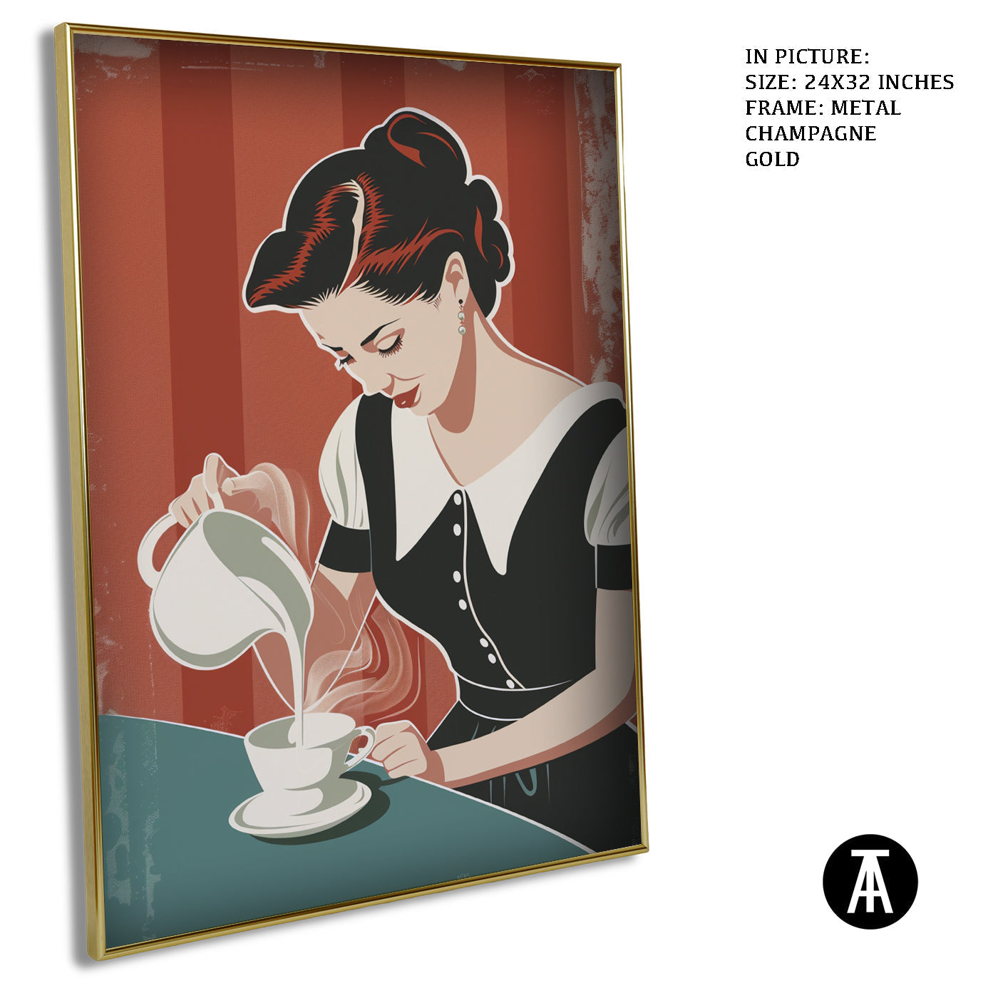 Artwork in Light Brown Frame