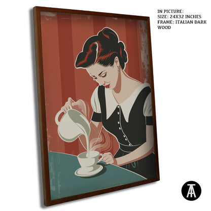 Artwork in Dark Wood Frame