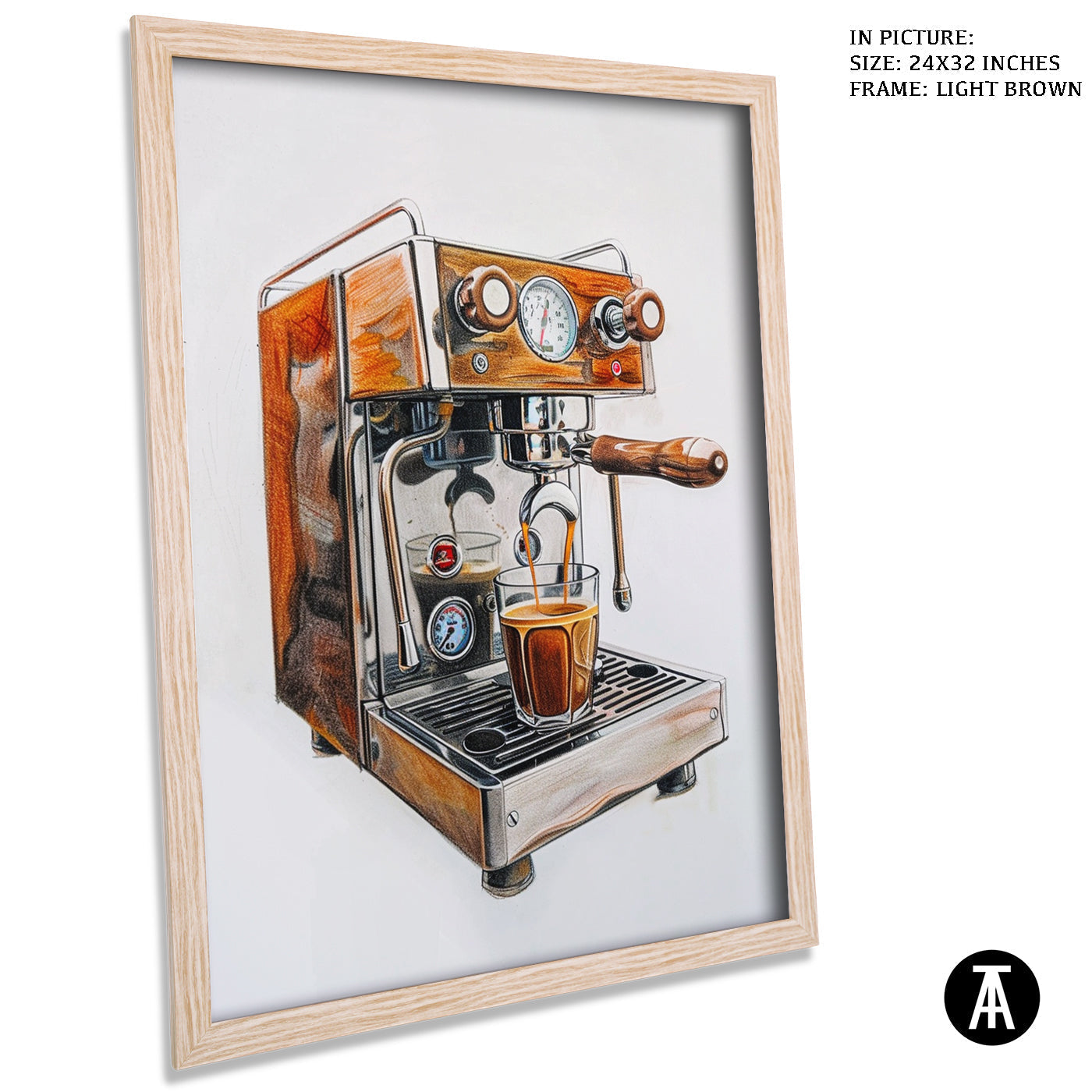 Artwork in Dark Brown Frame
