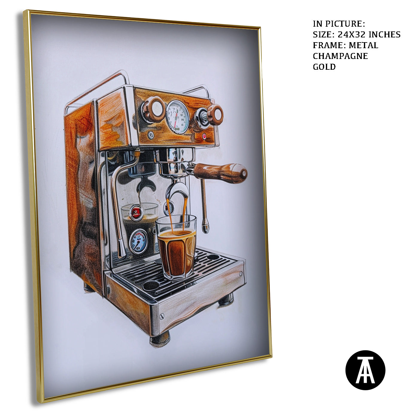Artwork in Light Brown Frame