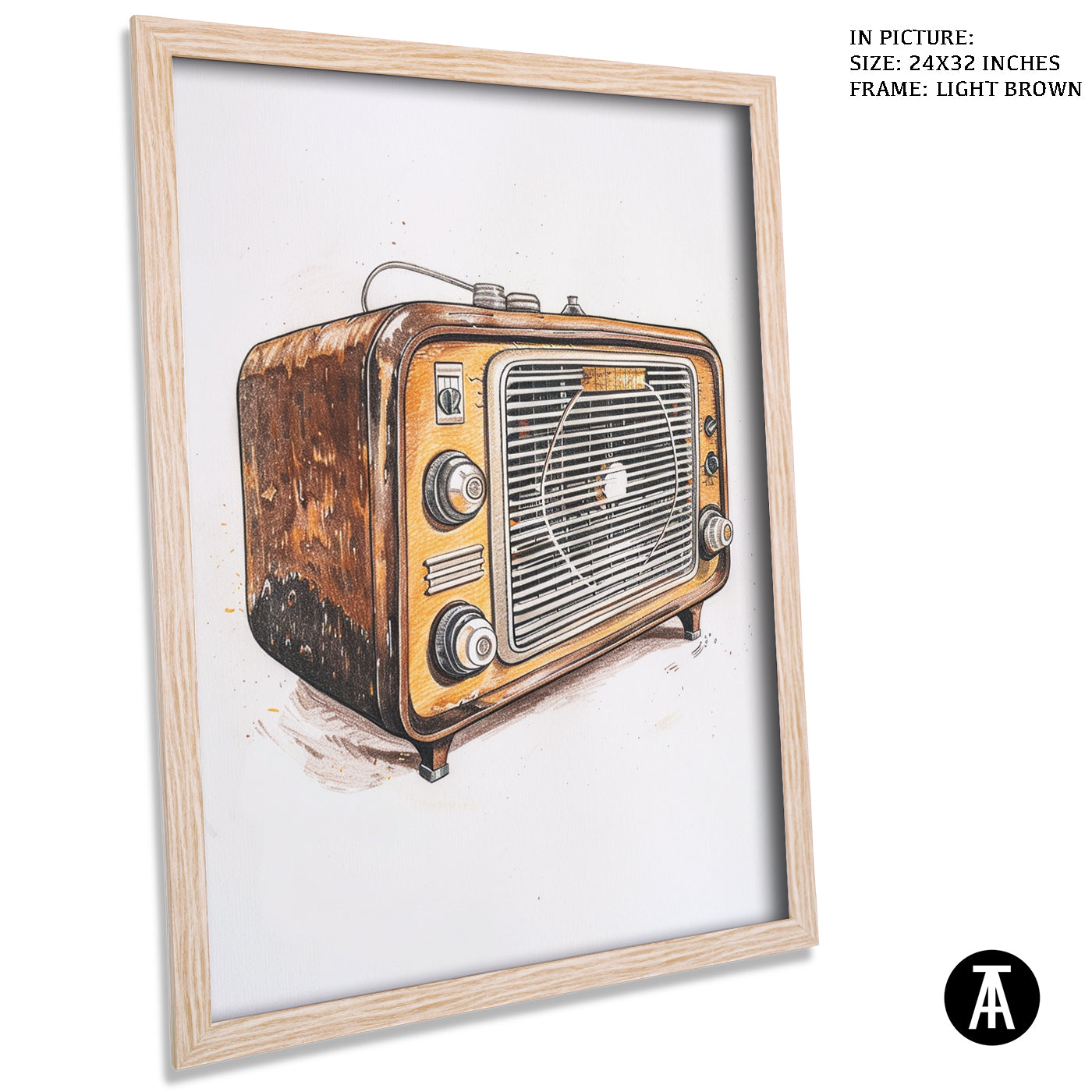 Artwork in Dark Brown Frame