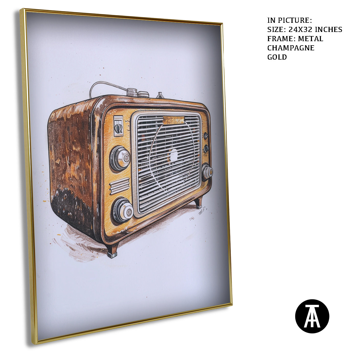 Artwork in Light Brown Frame