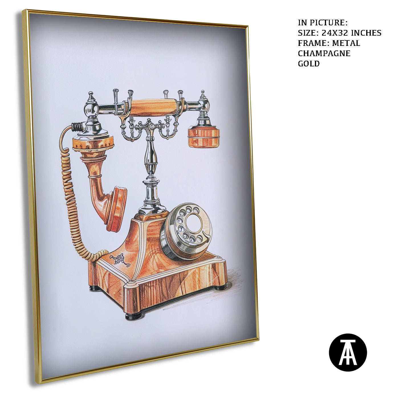 Artwork in Light Brown Frame