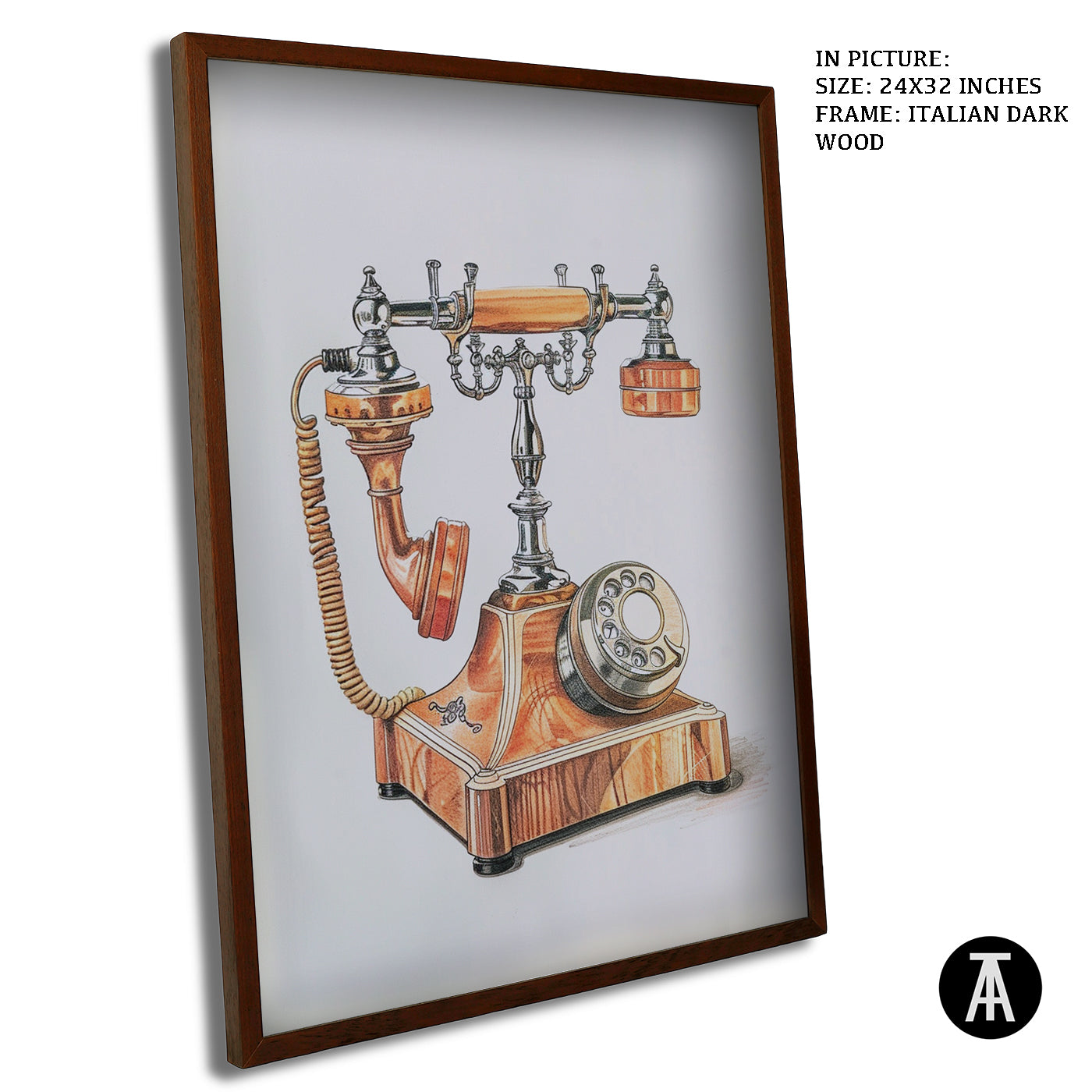 Artwork in Dark Wood Frame