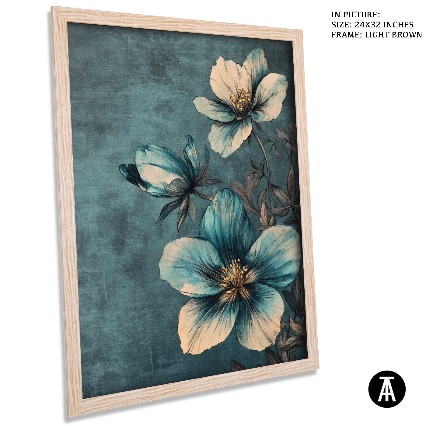 Artwork in Dark Brown Frame
