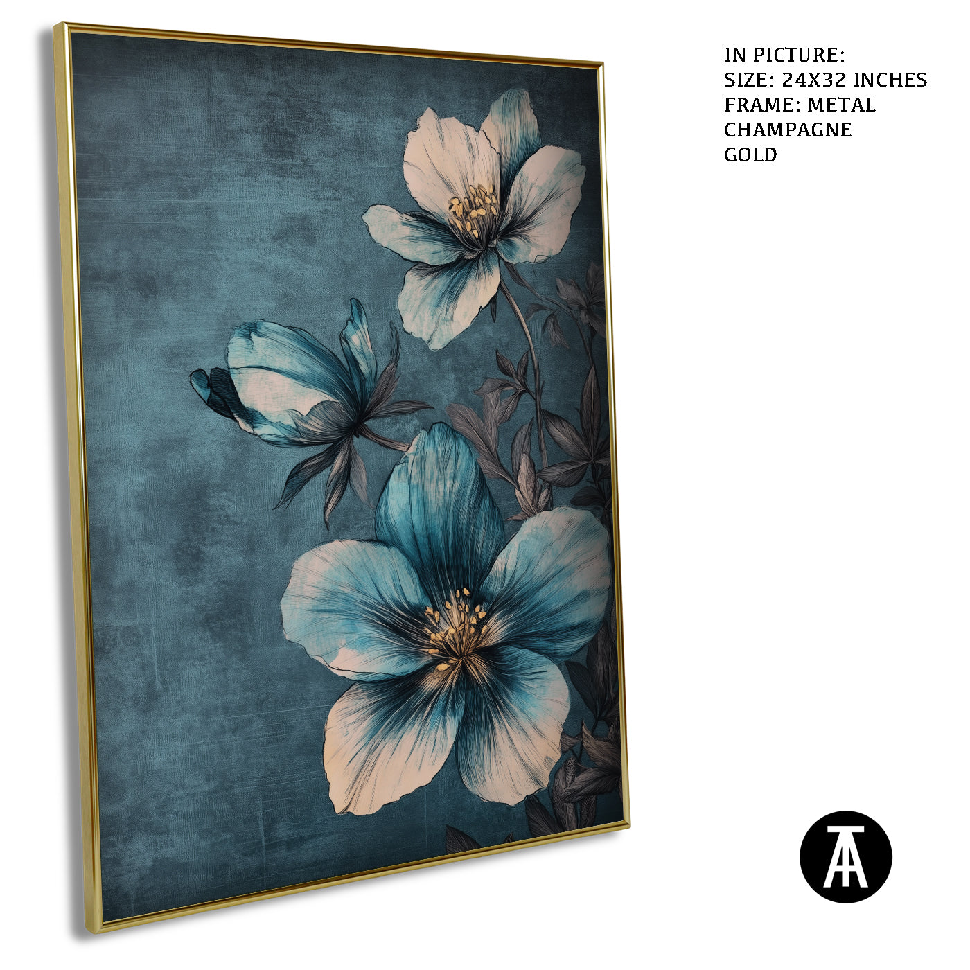 Artwork in Light Brown Frame
