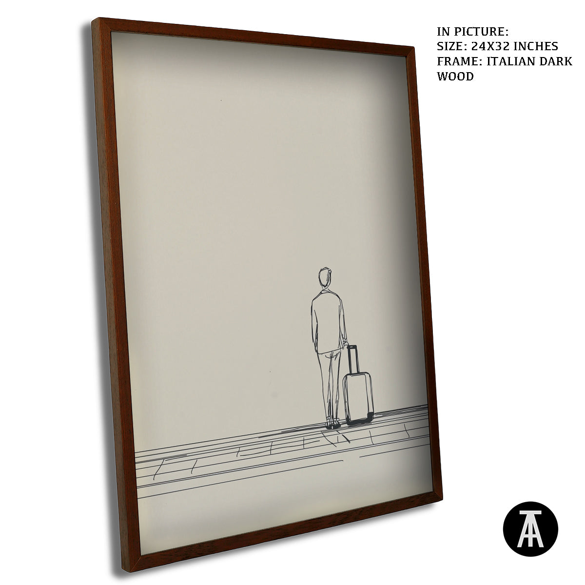Artwork in Dark Wood Frame