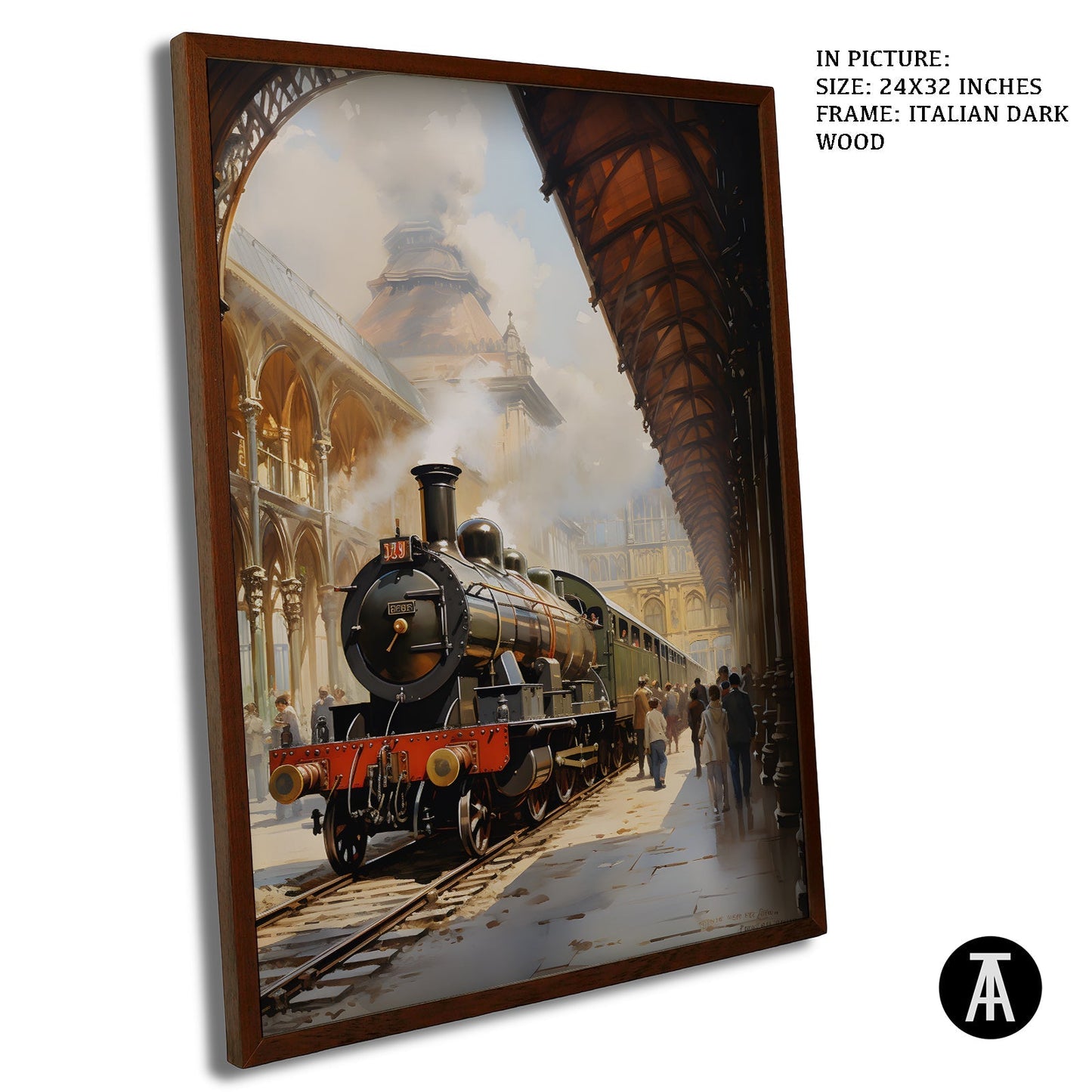 Artwork in Dark Wood Frame