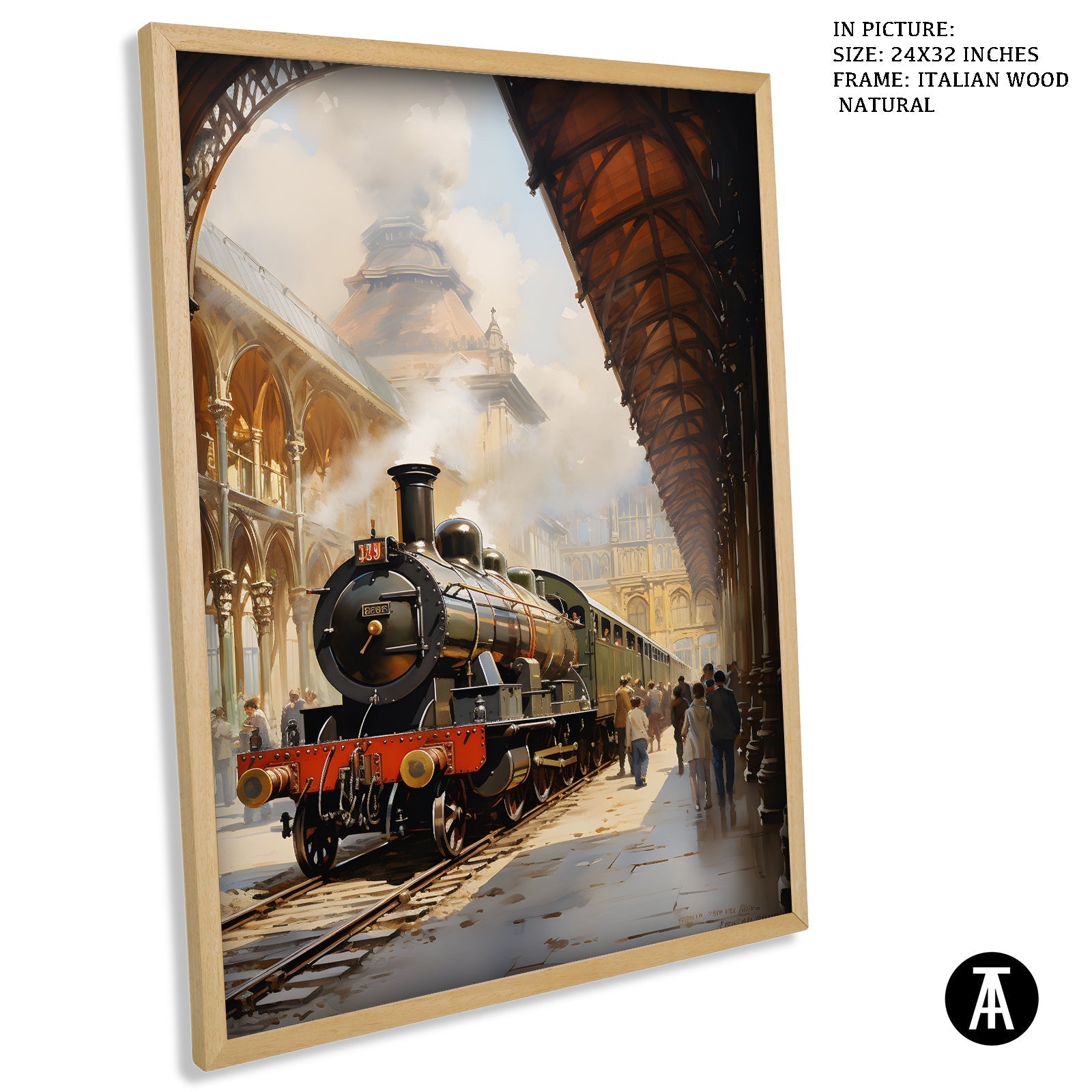 Artwork in Natural Wood Frame