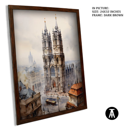 Artwork in Dark Brown Frame