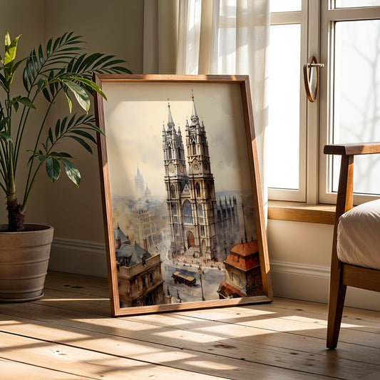 Vintage London Painting in a Lifestyle Setting