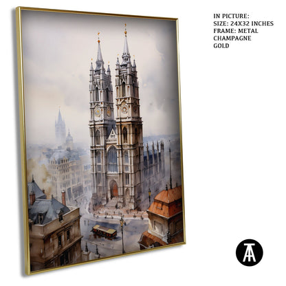 Artwork in Metal Champagne Gold Frame