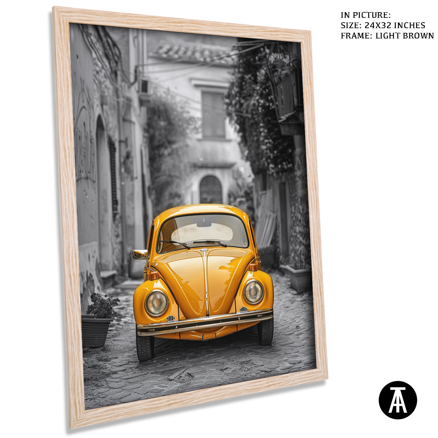 Artwork in Dark Brown Frame
