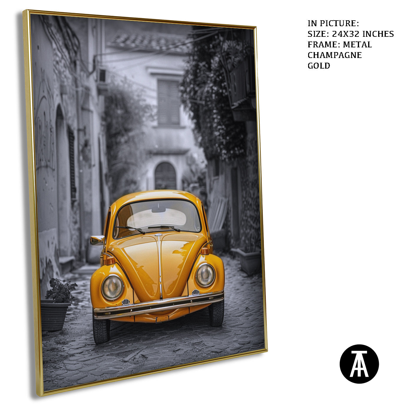 Artwork in Light Brown Frame