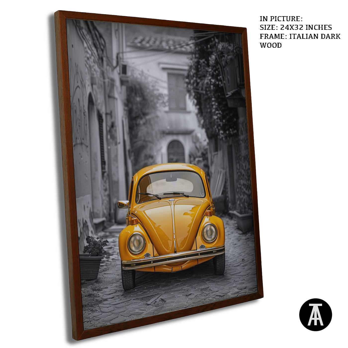 Artwork in Dark Wood Frame